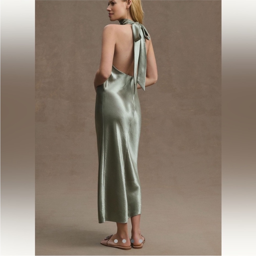 Sachin and Babi High Neck bridesmaid wedding guest dress maxi green - Picture 2 of 3
